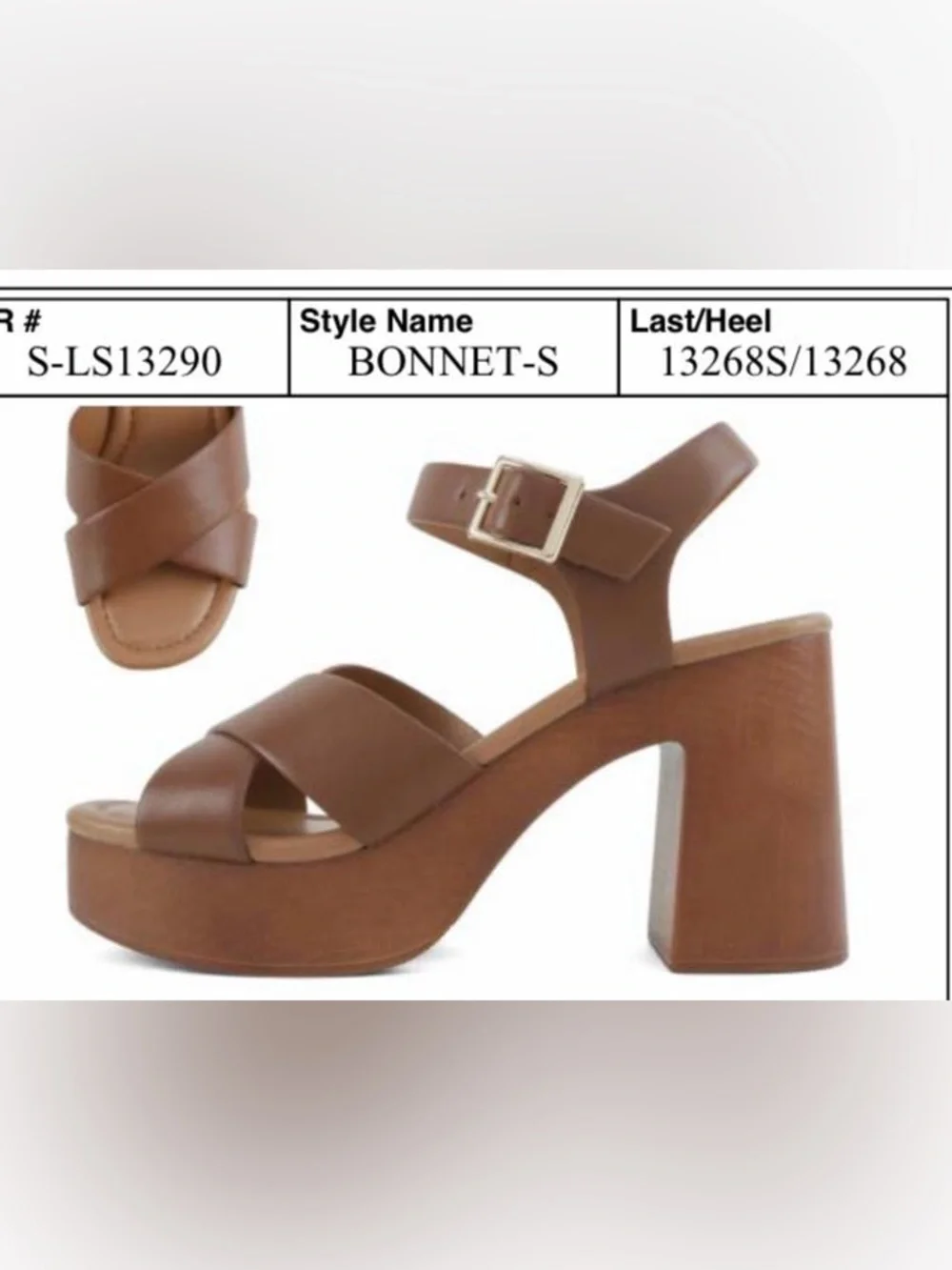Brown Platform Sandal with Buckle Strap